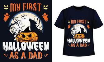 mon premier halloween en tant que papa incroyable conception de t-shirt halloween vecteur