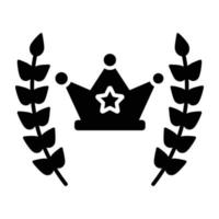 icône de récompense de position de couronne, vecteur modifiable