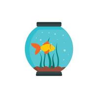 icône de petit aquarium, style plat vecteur