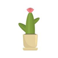 icône de cactus de fleur de bureau, style plat vecteur