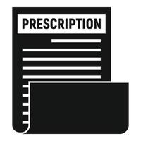 icône de prescription médicale, style simple vecteur