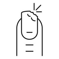 icône cassée d'ongle de doigt, style de contour vecteur