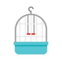 icône de cage de perroquet, style plat vecteur