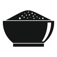 icône de bol de piment, style simple vecteur
