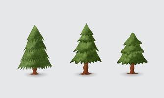 ensemble de conception d'arbres différents pour la saison d'hiver vecteur