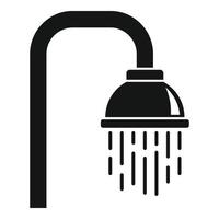 icône de douche de salle de bain, style simple vecteur