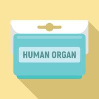 icône de pack d'organes humains, style plat vecteur