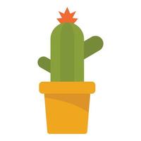 icône de pot de cactus, style plat vecteur