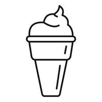 icône de cornet de crème glacée, style de contour vecteur