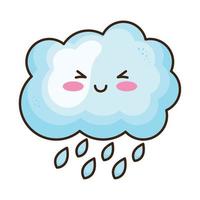 nuage et pluie kawaii vecteur