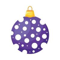 boule violette de noël suspendue vecteur