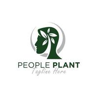 création de logo d'illustration vectorielle homme plante vecteur