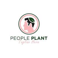 création de logo d'illustration vectorielle homme plante vecteur