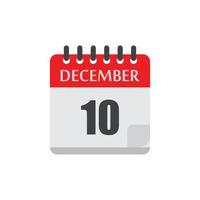 date du calendrier de décembre vecteur