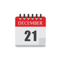 date du calendrier de décembre vecteur