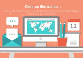 Illustration design plat vecteur libre bureau