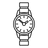 icône de montre à main, style de contour vecteur