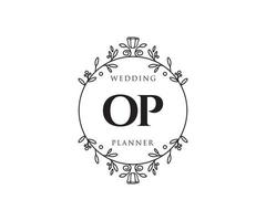 op initiales lettre mariage monogramme logos collection, modèles minimalistes et floraux modernes dessinés à la main pour cartes d'invitation, réservez la date, identité élégante pour restaurant, boutique, café en image vectorielle vecteur