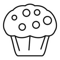 icône de cupcake maison, style de contour vecteur