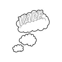 icône de nuages vape, style de contour vecteur