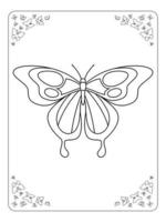 papillon coloriage page pour enfants dessin au trait vecteur