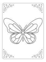 papillon coloriage page pour enfants dessin au trait vecteur