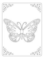 papillon coloriage page pour enfants dessin au trait vecteur