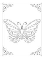 papillon coloriage page pour enfants dessin au trait vecteur