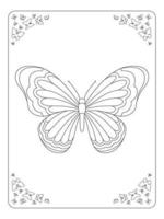 papillon coloriage page pour enfants dessin au trait vecteur