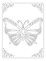 papillon coloriage page pour enfants dessin au trait vecteur