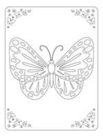 papillon coloriage page pour enfants dessin au trait vecteur