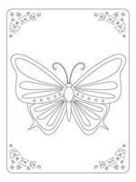 papillon coloriage page pour enfants dessin au trait vecteur