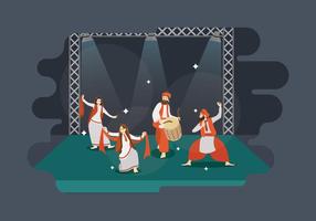 Homme libre et des femmes Performance Bhangra Dance In Illustration de scène vecteur