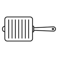 icône de poêle à frire, style de contour vecteur