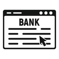 icône de banque en ligne, style simple vecteur
