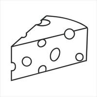 pictogramme de l'illustration de la ligne de fromage. icône en noir et blanc du produit laitier laitier vecteur