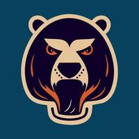 logo d'ours pour l'emblème de la mascotte de l'équipe sportive. vecteur