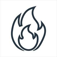 pictogramme de l'emblème du feu, flammes d'icône de vecteur de ligne.