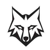 illustration vectorielle minimale du logo loup moderne en icône noir et blanc. vecteur