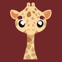 illustration de vecteur de dessin animé mignon girafe.