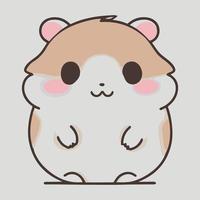 adorable hamster mignon, illustration de dessin animé d'un bébé animal drôle et heureux. vecteur