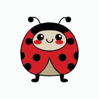 mignon adorable bébé coccinelle illustration vectorielle pour les enfants. vecteur