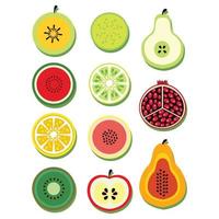 ensemble d'illustration d'icônes de fruits frais