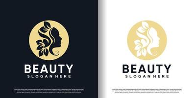 logo de beauté avec vecteur de conception créative