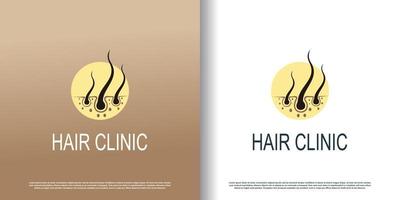 icône du logo de la clinique capillaire avec vecteur premium de concept créatif