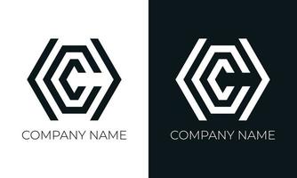 modèle de conception de vecteur de logo lettre initiale c. typographie c créative moderne et tendance et couleurs noires.