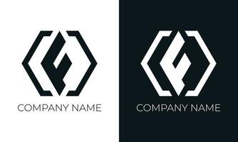 modèle de conception de vecteur de logo lettre initiale f. typographie créative moderne et tendance f et couleurs noires.