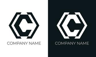 modèle de conception de vecteur de logo lettre initiale c. typographie c créative moderne et tendance et couleurs noires.