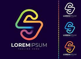 modèle de conception de logo lettre s. typographie créative moderne à la mode et dégradé coloré. vecteur