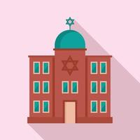 icône de la synagogue juive, style plat vecteur